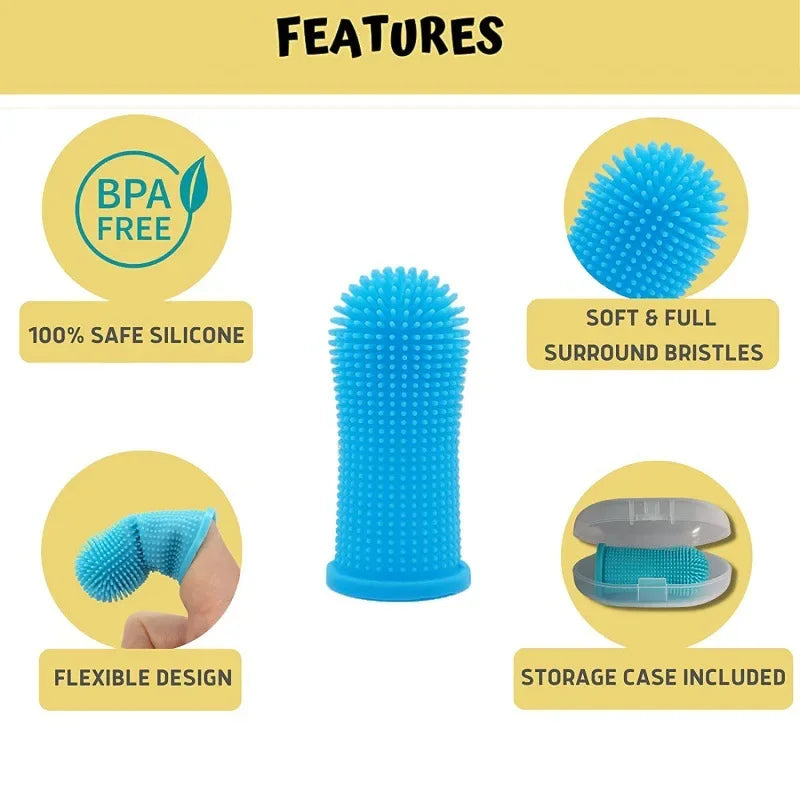Dog Finger Toothbrush – Soft Silicone Pet Teeth Cleaning Brush