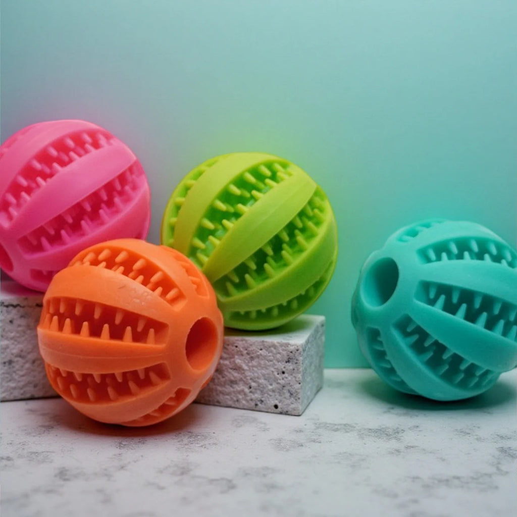 Dog Teething Toy – Rubber Chew Ball & Interactive Puzzle Toy