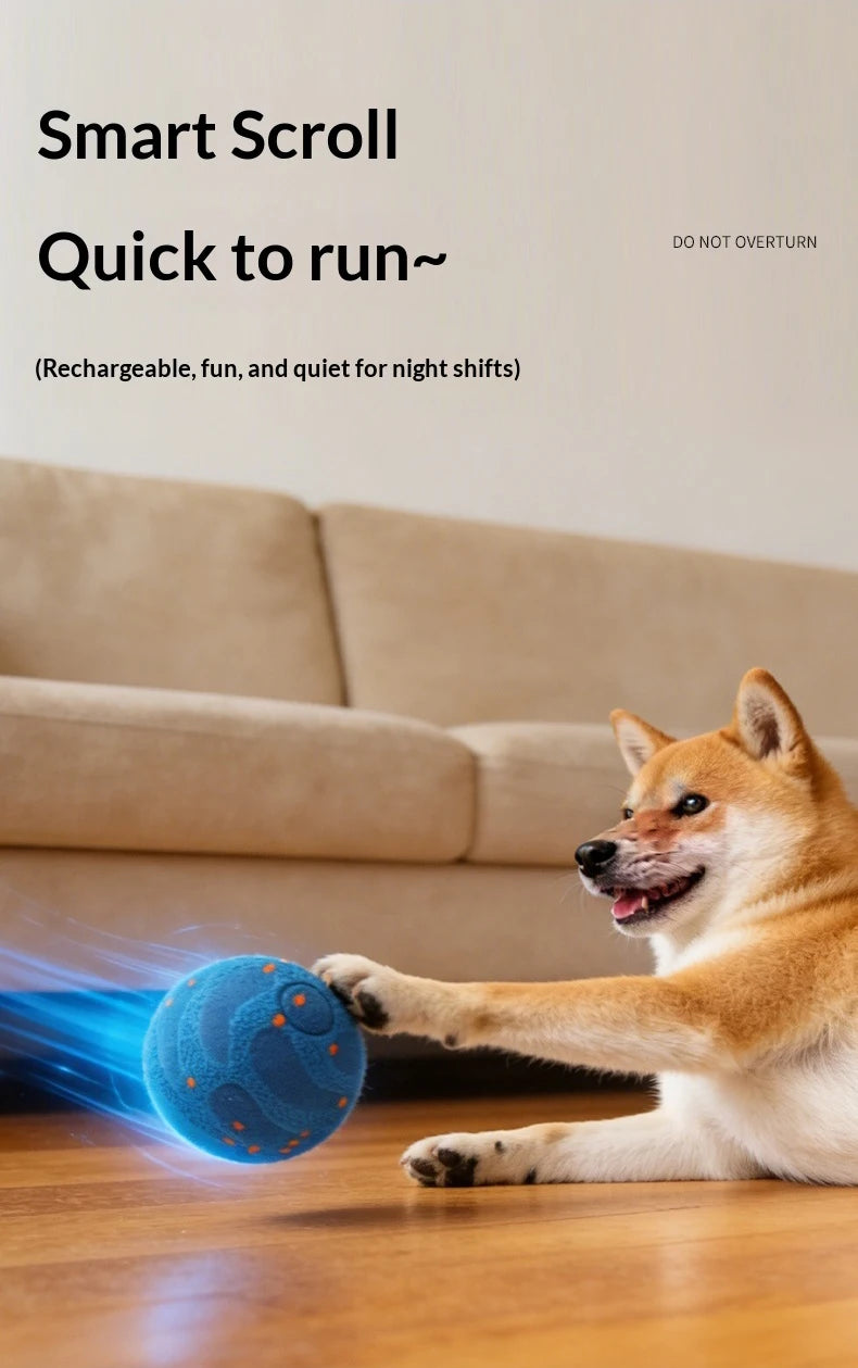 Interactive Dog Toy Automatic Moving Rechargeable Chew Ball