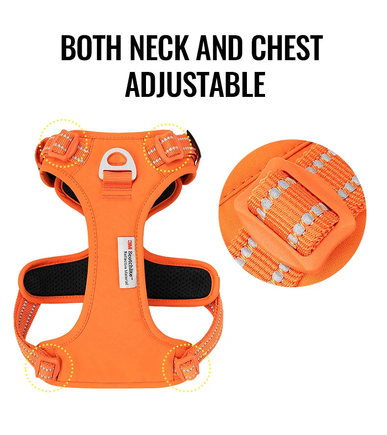 No Pull Dog Harness Adjustable Nylon Reflective Padded