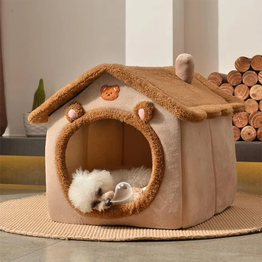 Foldable Cat House – Washable Cave Bed for Cats & Small Dogs