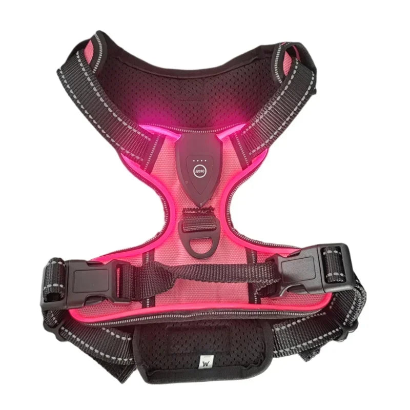 LED Dog Harness, Rechargeable Light Up Vest for Walking