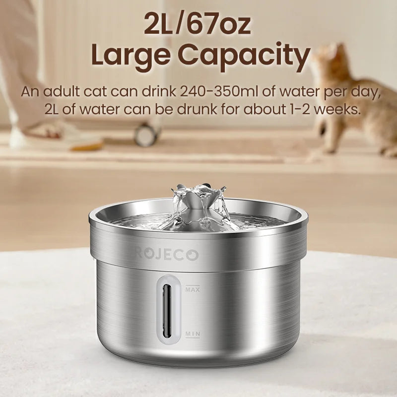 Cat Water Fountain Stainless Steel Automatic Pet Water Dispenser