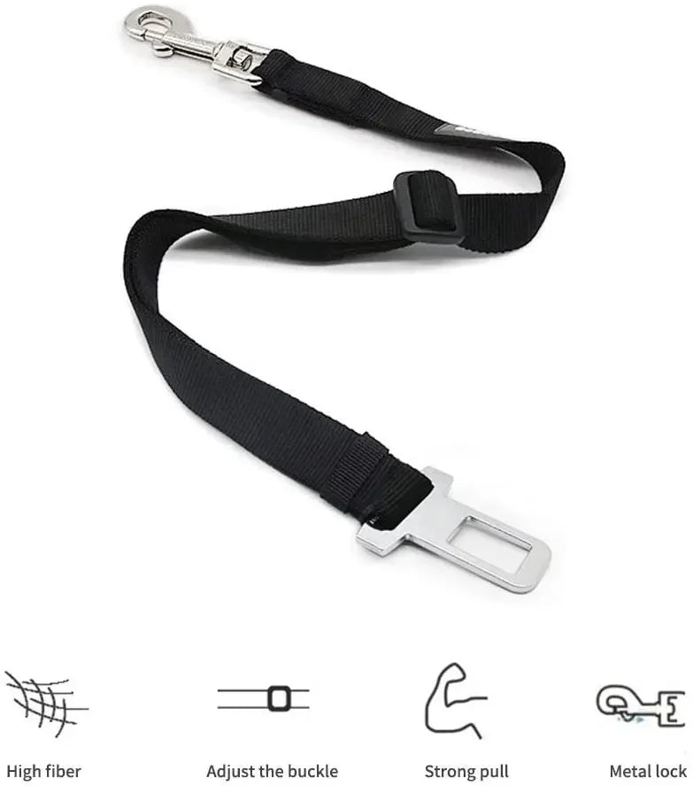 Dog Car Seat Belt – Adjustable Pet Safety Harness with Quick Release