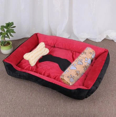 Large Dog Bed – Warm Square Pet Nest for Dogs & Cats