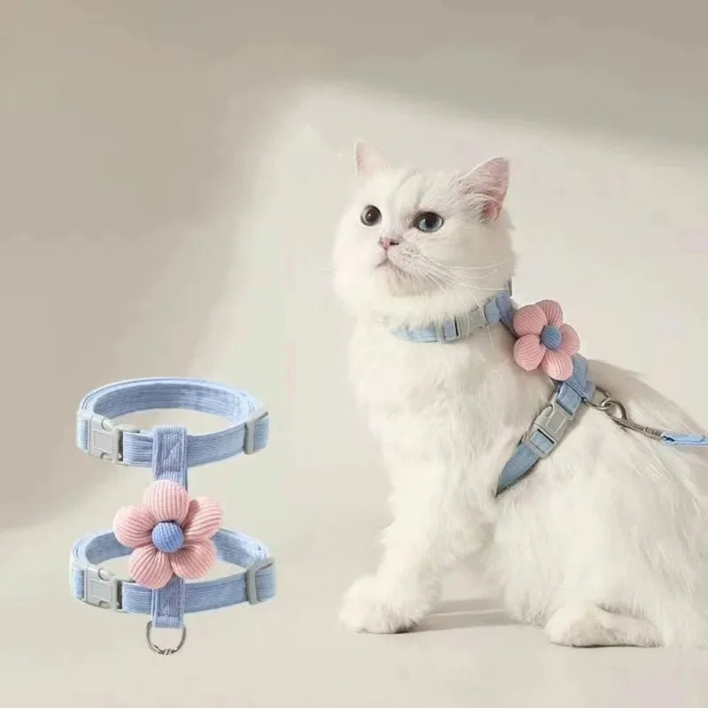 Cat Harness and Leash Set – Adjustable Walking Harness
