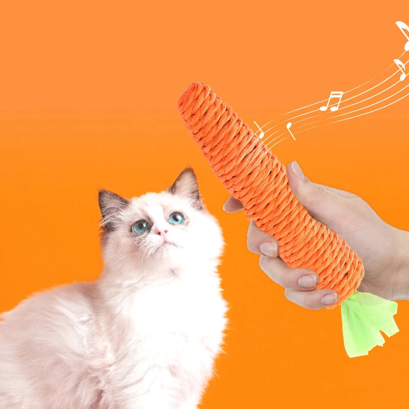 Cat Chew Toy – Carrot Interactive Dental & Scratcher Toy