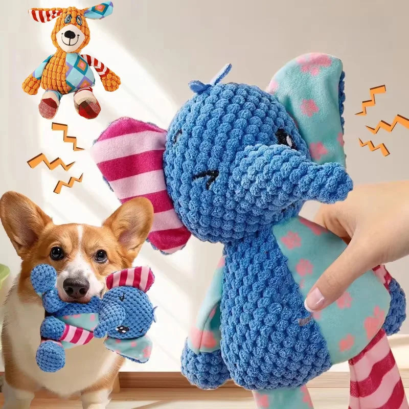 Plush Dog Toy – 27cm Squeaky Interactive Chew Toy