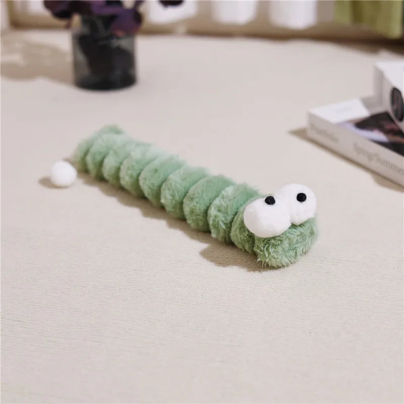Plush Cat Chew Toy – Caterpillar Catnip Pillow for Cats