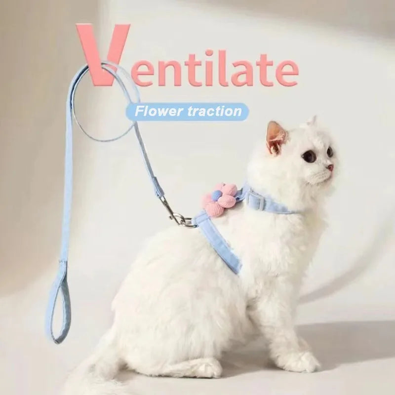 Cat Harness and Leash Set – Adjustable Walking Harness