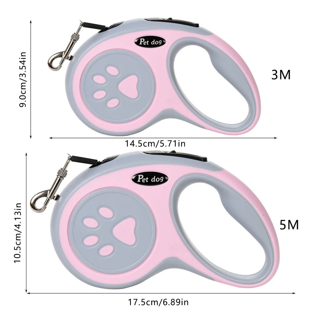 Retractable Dog Leash – 3M/5M Nylon Lead for Outdoor Walking