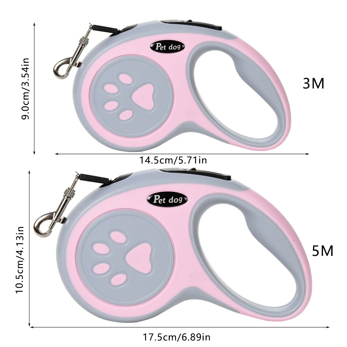 Retractable Dog Leash – 3M/5M Nylon Lead for Outdoor Walking