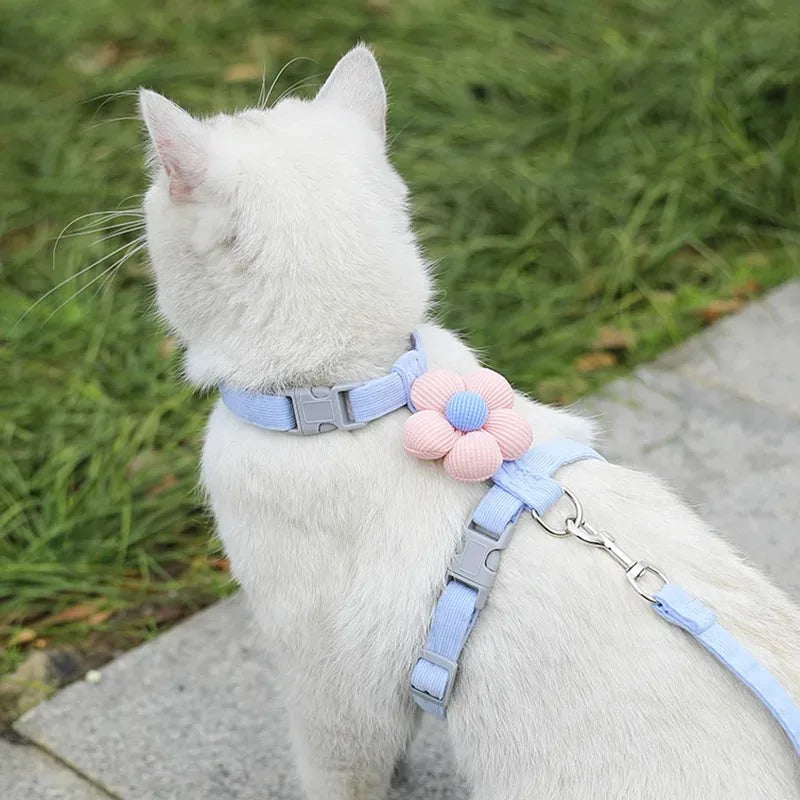 Cat Harness and Leash Set – Adjustable Small Pet Walking Harness