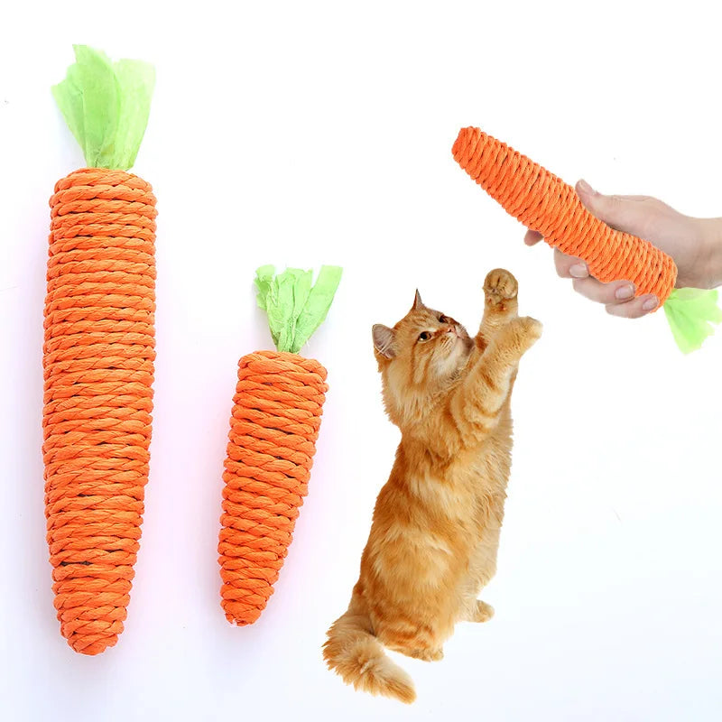 Cat Chew Toy – Carrot Interactive Dental & Scratcher Toy