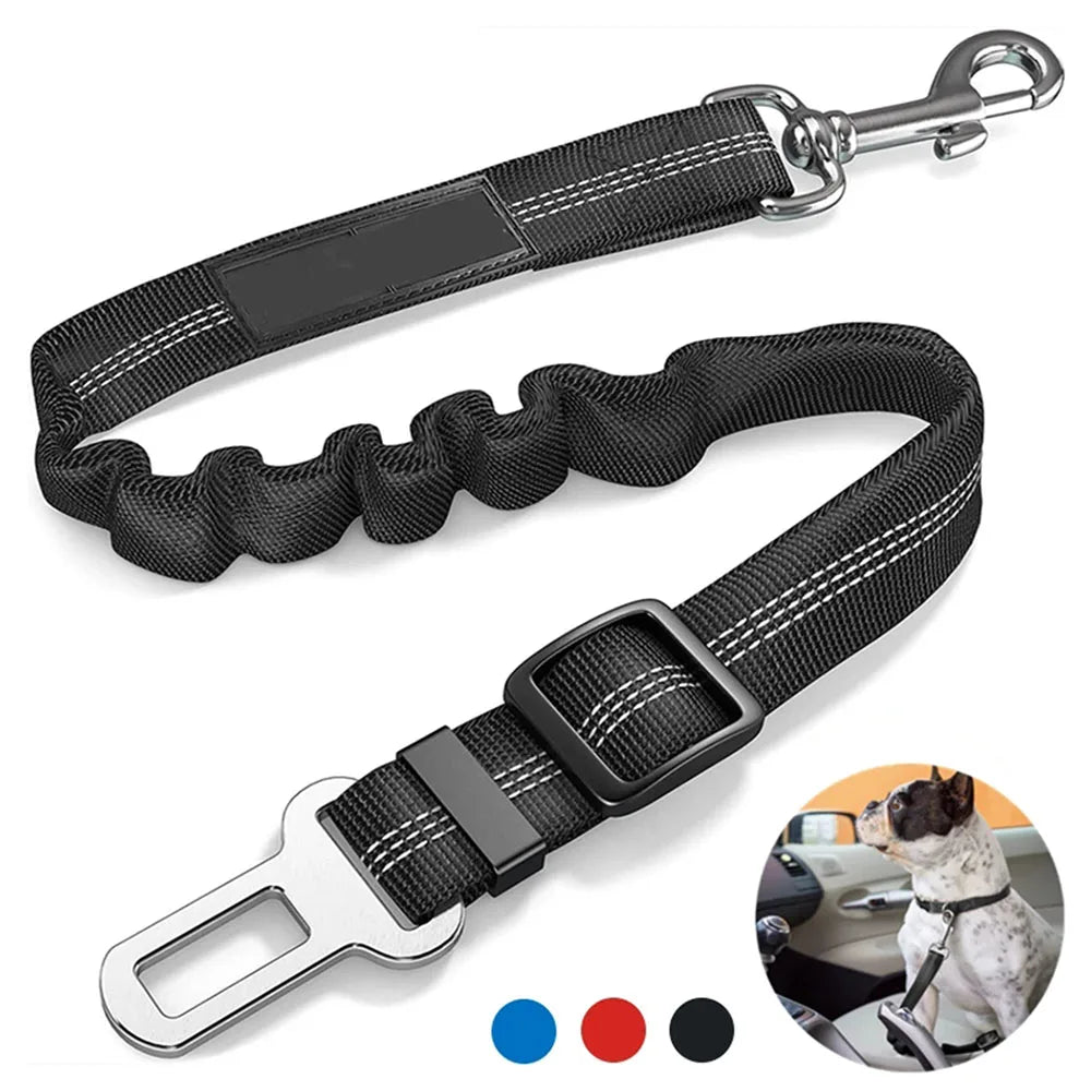 Adjustable Dog Car Seat Belt – Nylon Reflective Travel Harness