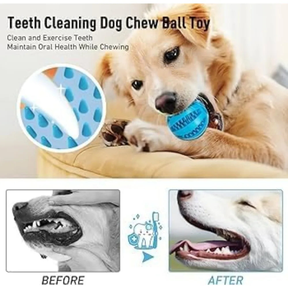 Dog Chew Toy Rubber Ball for Teeth Cleaning & Training