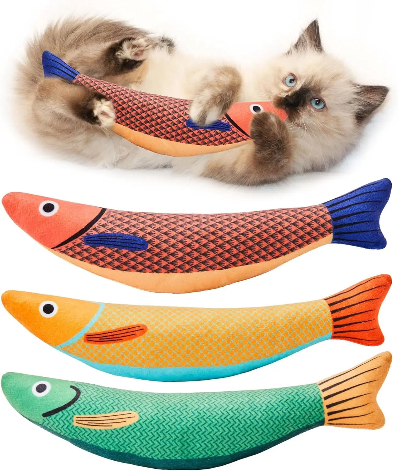Catnip Fish Toy – Plush Interactive Cat Chew Toy