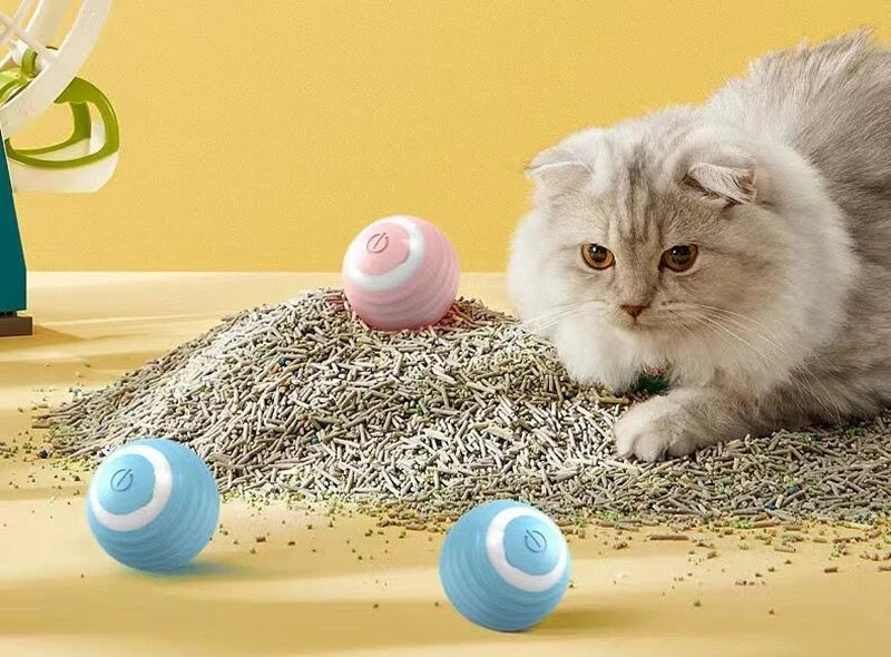 Automatic Interactive Cat Toy Ball – USB Rechargeable Rolling Toy