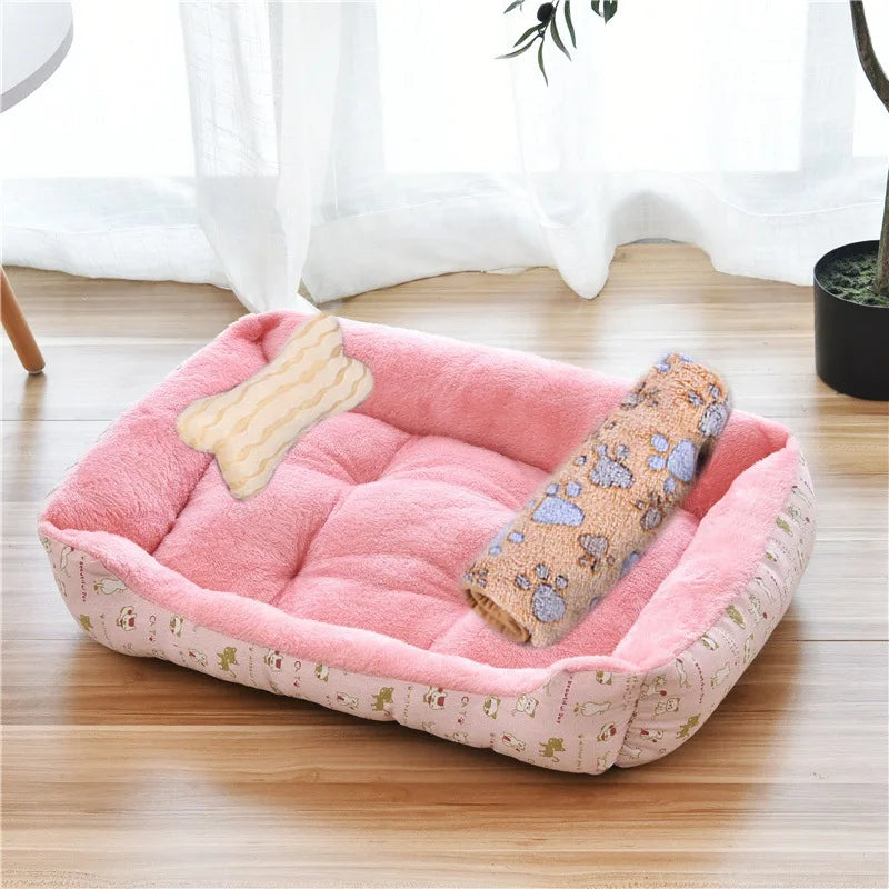 Large Dog Bed – Warm Square Pet Nest for Dogs & Cats