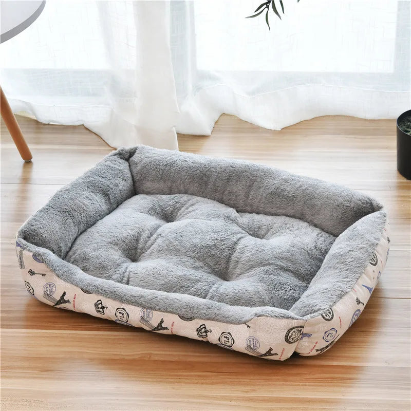 Large Dog Bed – Warm Square Pet Nest for Dogs & Cats