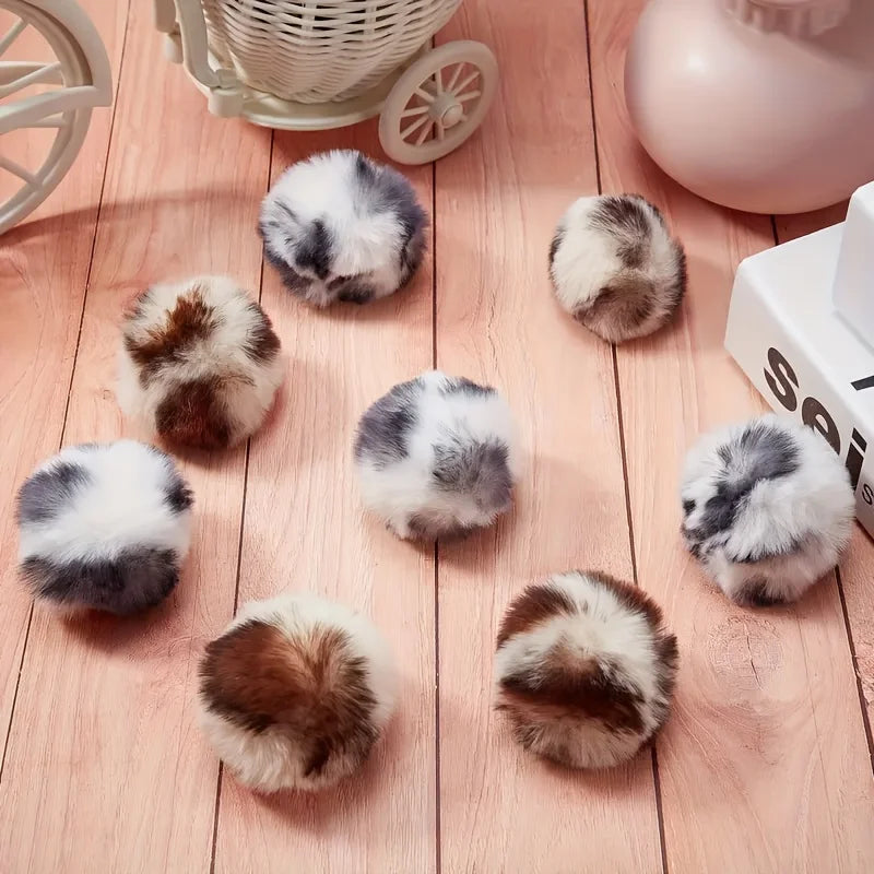 Plush Cat Ball Toy – 3 Piece Soft Leopard Print Set