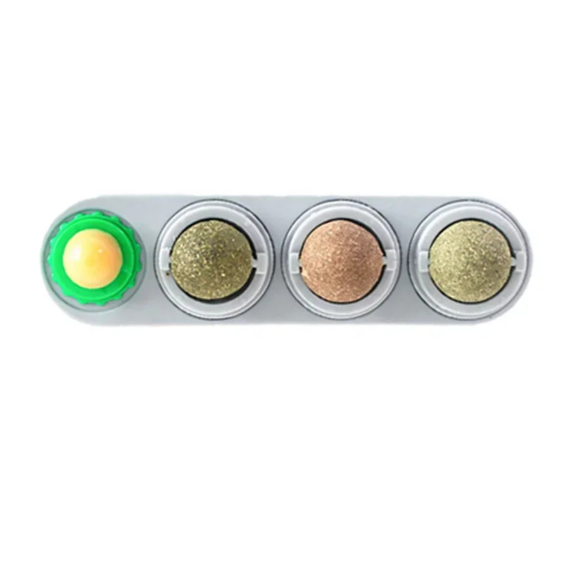 Catnip Wall Ball Toy – Rotating Interactive Cat Teeth Cleaning Toy