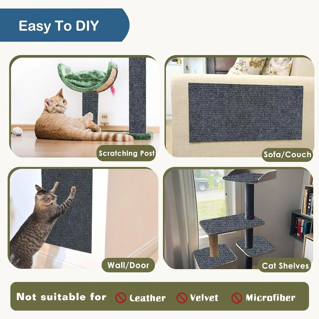 Self-Adhesive Cat Scratching Mat – Trimmable Sofa & Furniture Pad