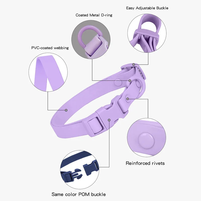 PVC Dog Collar Waterproof Adjustable Breakaway Easy Clean