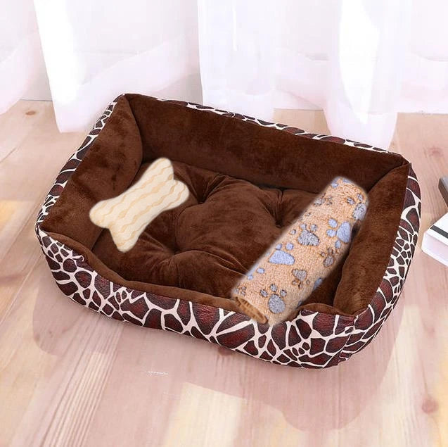 Large Dog Bed – Warm Square Pet Nest for Dogs & Cats