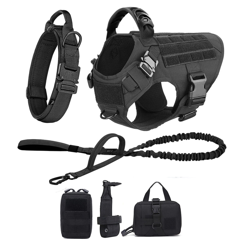 Large Dog Harness and Leash Set, Adjustable Padded Walking Vest