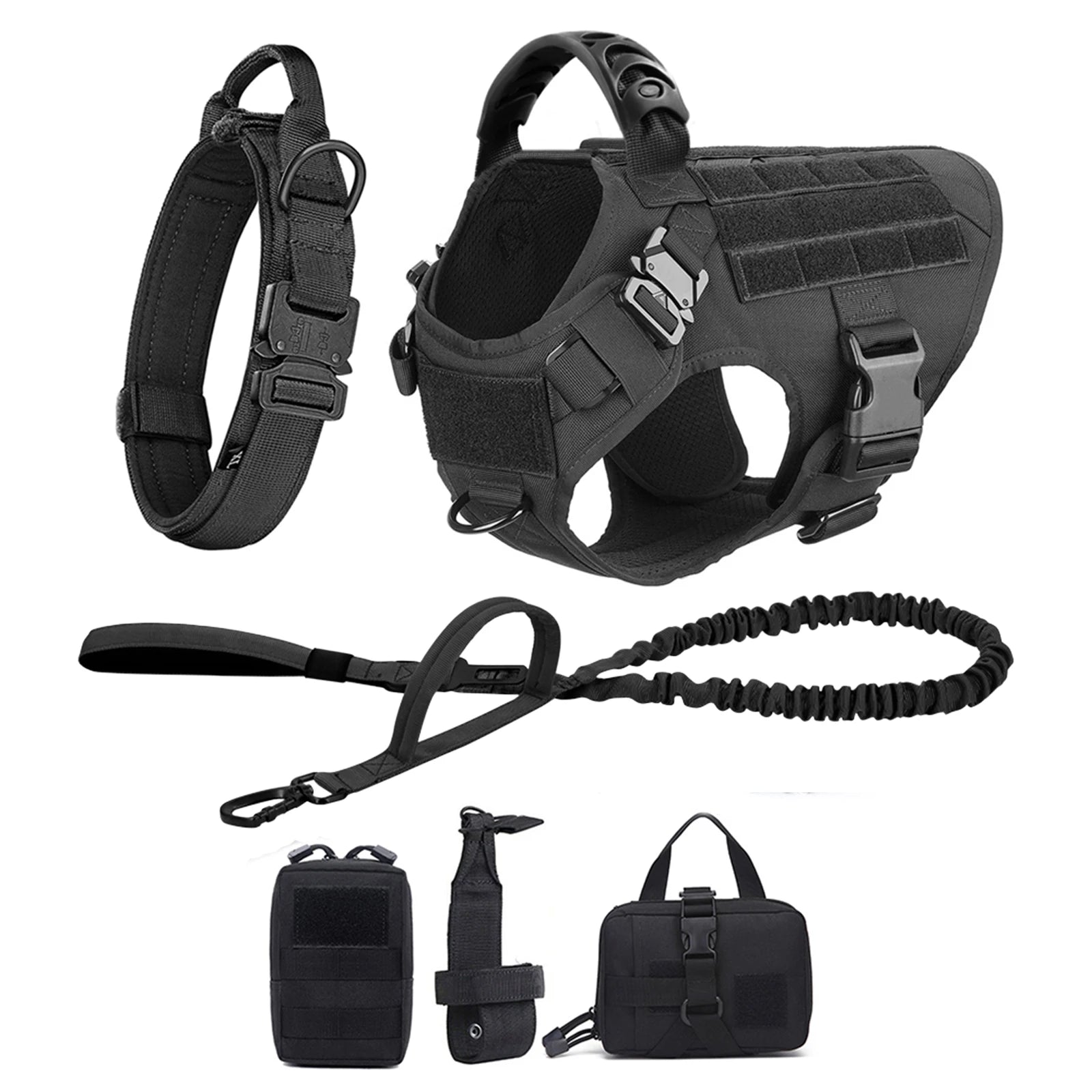 Large Dog Harness and Leash Set, Adjustable Padded Walking Vest