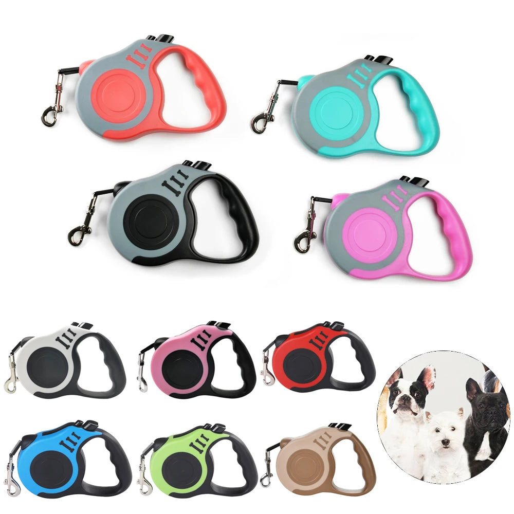 Retractable Dog Leash, 3M 5M Nylon Lead for Dogs & Cats