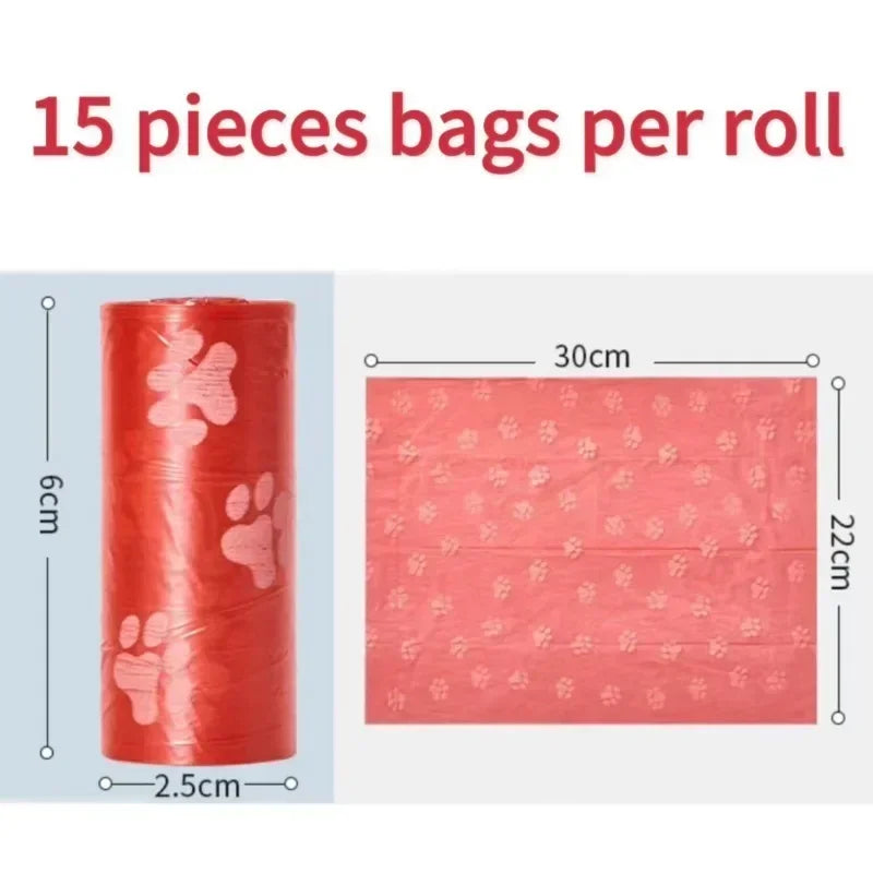 Dog Poop Bags Biodegradable Leak Proof Scented Paw Print Rolls