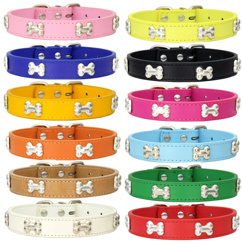 Leather Dog Collar Breakaway Puppy Collar for Small & Large Dogs