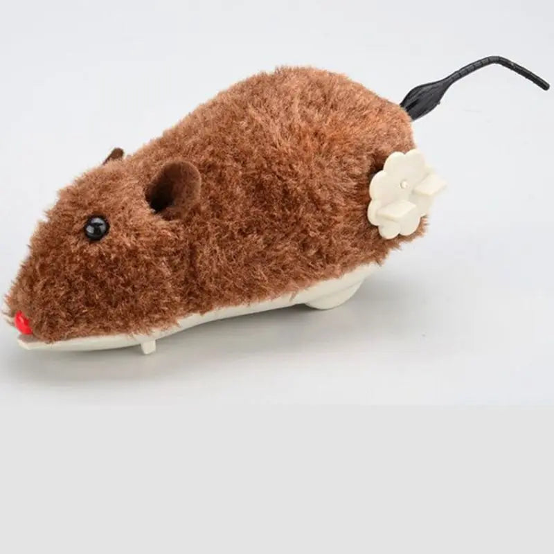 Wind Up Mouse Cat Toy – Lifelike Plush Running Pet Toy