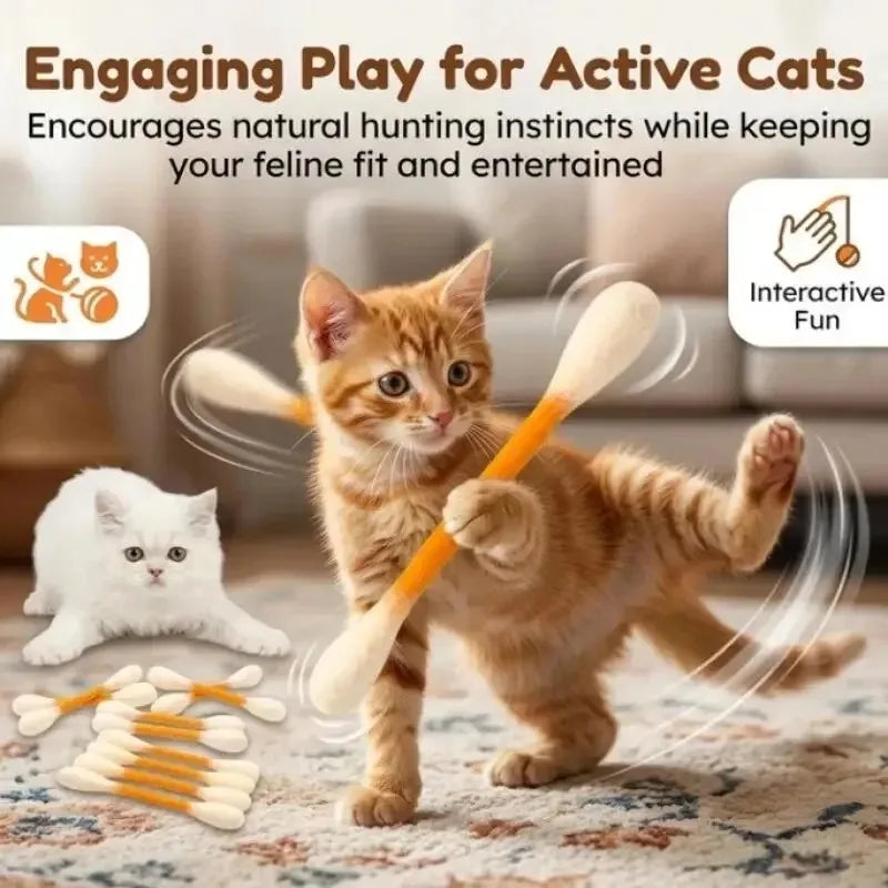 Catnip Chew Toy – Cotton Swab Shaped Cat Bite Stick