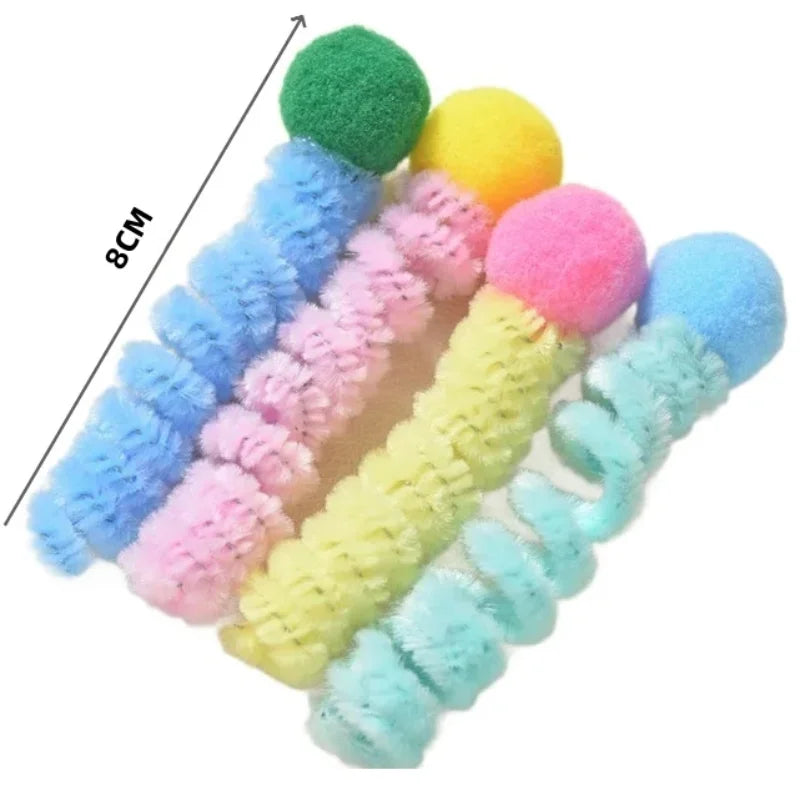 Cat Spring Toy – Colorful Interactive Plastic Cat Toy