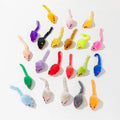 Feather Cat Mouse Toy – Rabbit Fur Rainbow Ball Kitten Toy