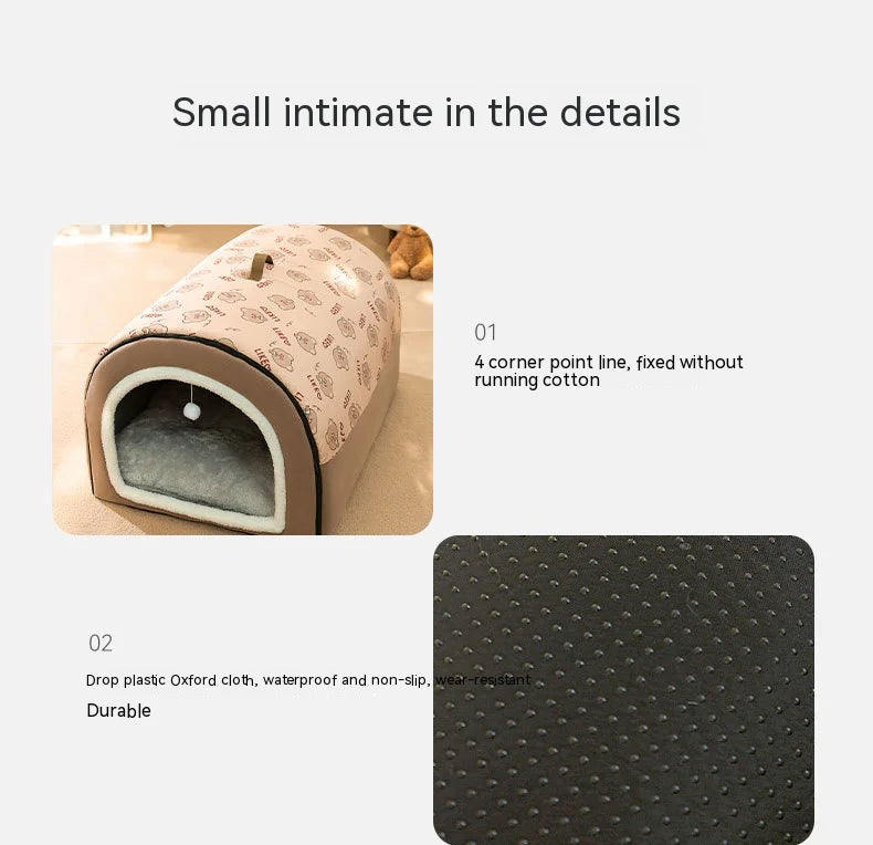 Large Dog House – Warm Washable Covered Bed for Dogs