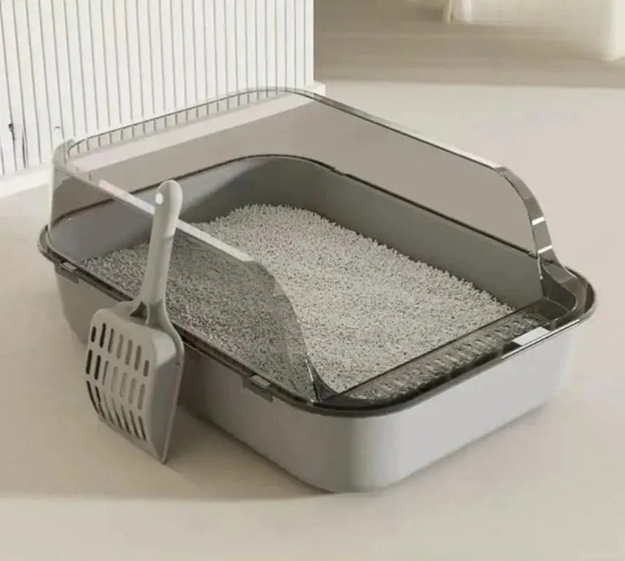 Cat Litter Box – Semi-Enclosed High-Sided Toilet Tray