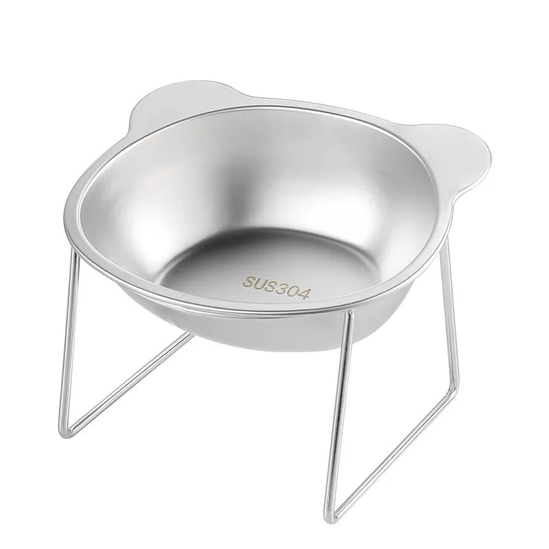 Elevated Pet Bowl – Stainless Steel Angled Dog & Cat Feeder