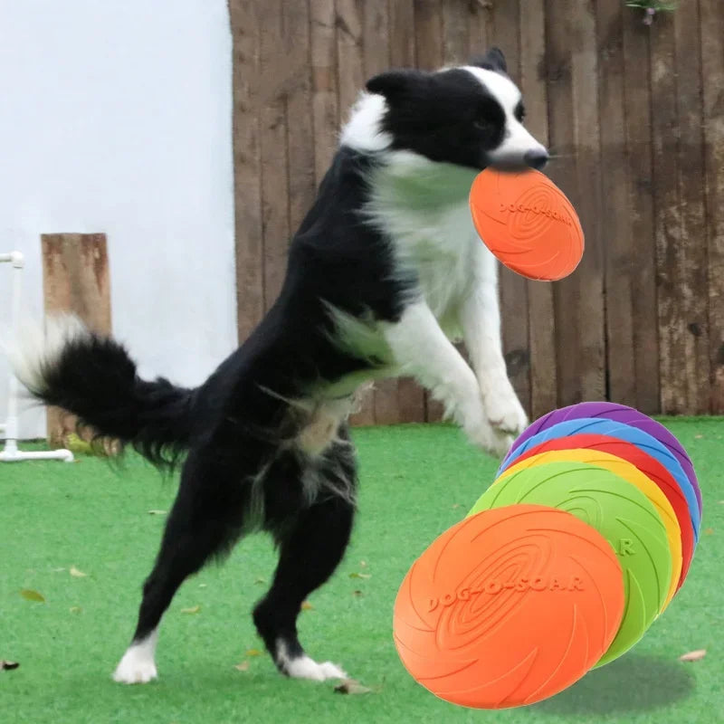 Flying Disc Dog Toy – Silicone Interactive Fetch Toy for Puppies