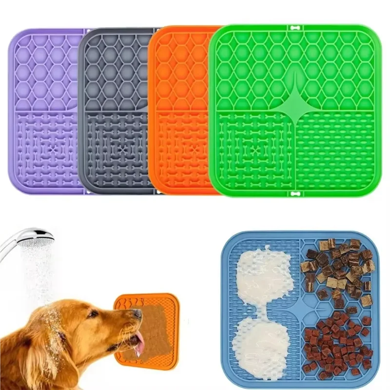 Dog Lick Mat Silicone Slow Feeder for Bathing & Training