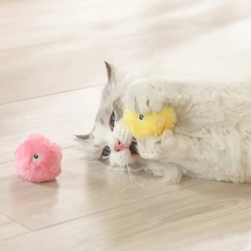 Interactive Cat Toy Ball – Plush Catnip Squeaky Toy