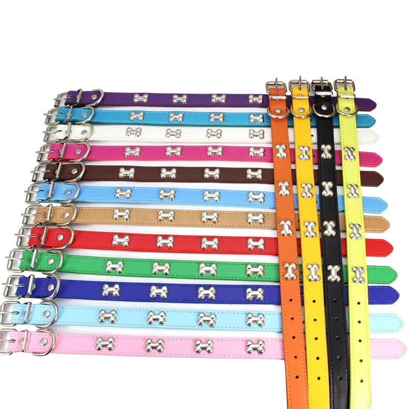 Leather Dog Collar Breakaway Puppy Collar for Small & Large Dogs
