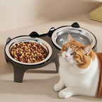 Stainless Steel Cat Bowl – Anti-Tip Food & Water Bowl for Pets