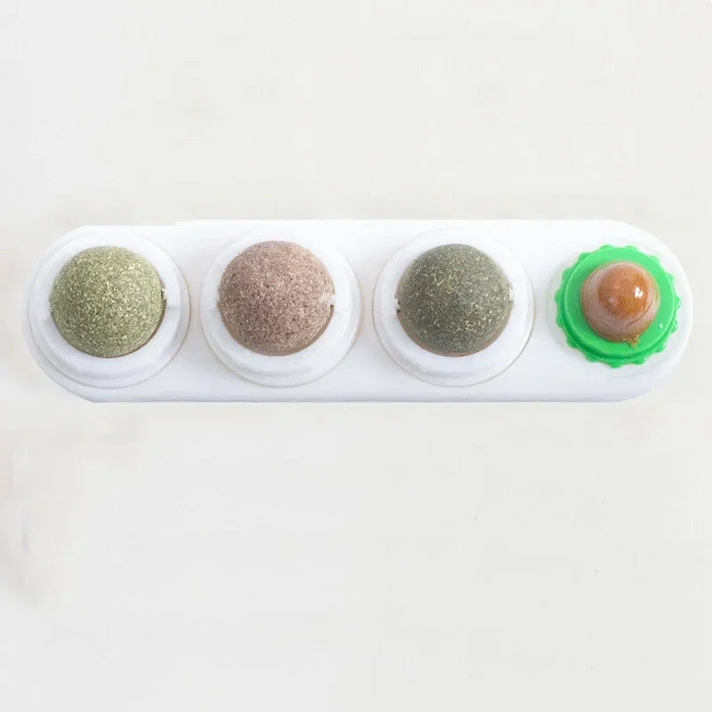 Catnip Wall Ball Toy – Rotating Interactive Cat Teeth Cleaning Toy