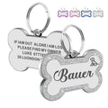 Custom Double Side Dog Cat ID Tag Glitter Dogs Cats Name Pendant Tags Pet Collar Accessories Anti-lost Bone Tags for Dog Cat
