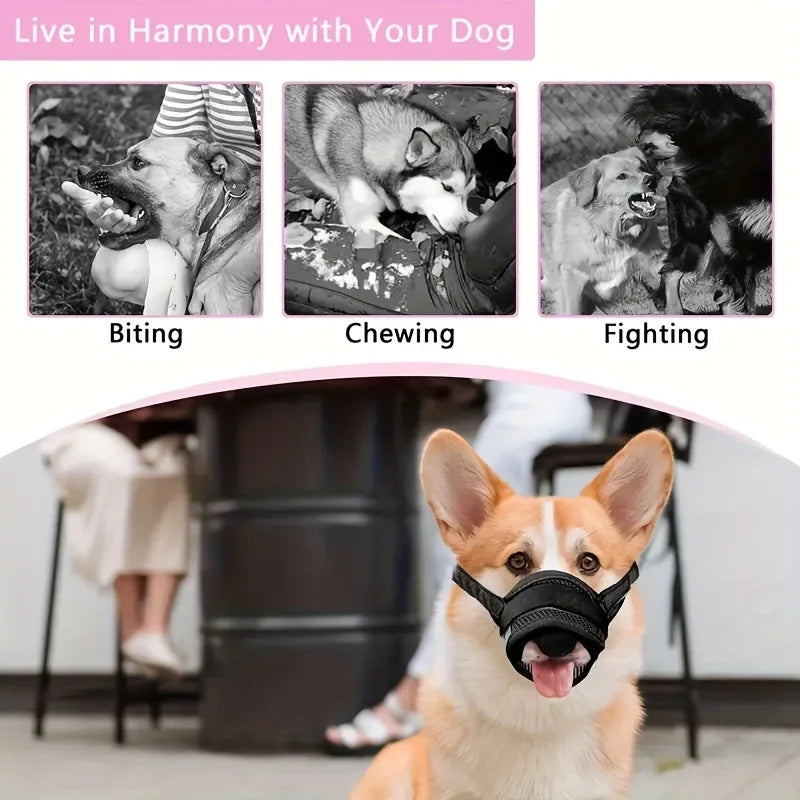 Dog Muzzle Breathable Adjustable Mouth Cover for Dogs