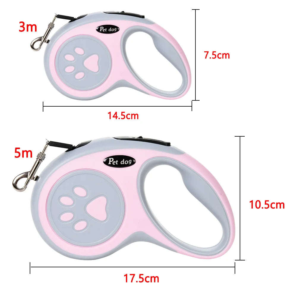 Retractable Dog Leash Nylon Automatic Extending 3M & 5M